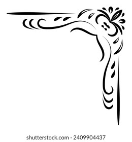 Corner and frame filigree with retro style. Swirls divider ornament. Vintage symbol vector illustration. Element design calligraphy. Decoration for frame, greeting card, invitation, menu, certificate.