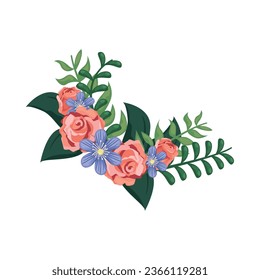 Eckrahmen-Blumensymbol einzeln