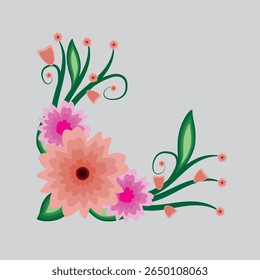 Corner frame flowers natural isolated icon Vector design