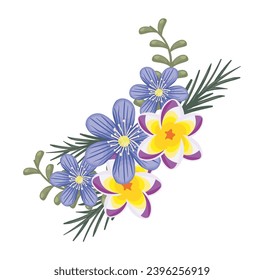 corner frame flowers plants isolated icon