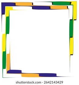 Corner frame icon. Colorful border figure. Abstract square shape. Vector decorative element.