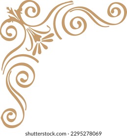 corner frame, illustration, vector, ornament, floral, cornering frame, floral element, design, line, flourish