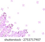 Corner frame of lilac painted in watercolor