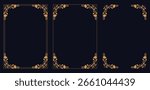 Corner frame, Set of vintage frames, Decorative corner frames doodle set. Vintage decorative angle border