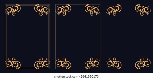 Corner frame, Set of vintage frames.Set of Decorative vintage borders and frames set