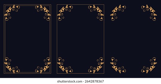 Corner frame, Set of vintage frames.Set of Decorative vintage frames and borders set