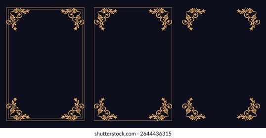 Corner frame, Set of vintage frames, Calligraphic frame set. Borders corners ornate frames. Vintage Design Elements Corners And Borders