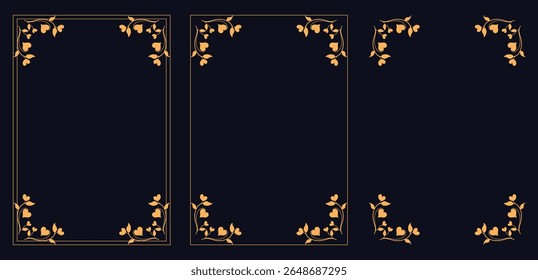 Corner frame, Set of vintage frames, Design elements set, Decorative design set featuring, Vector illustration of decorative corner frame