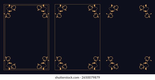 Corner frame, Set of vintage frames, vintage frames and scroll elements. Classic calligraphy swirls,
