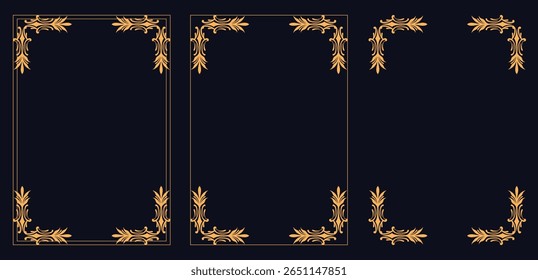 Corner frame, Set of vintage frames, bouquet of flowers,Ornamental label frames. decorative vintage frame and retro badge.