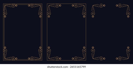 Corner frame, Set of vintage frames, bouquet of flowers, Decorative wedding frames, antique museum picture borders or deco devider