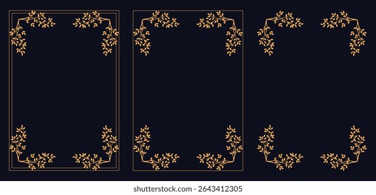 Corner frame, Set of vintage frames.Filigree frame corners. Decorative border ornamental elements