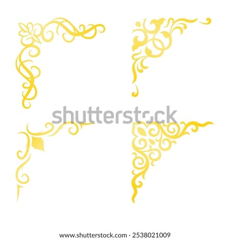 corner frame vintage thai pattern gold illustration for decorate graghic