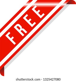Corner Free Ribbon Banner Vector, Illustration