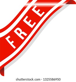 Corner Free Ribbon Banner Vector, Illustration
