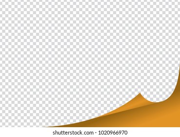 Corner Gold Paper Cover Transparent vector illustration 