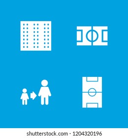 Corner icon. collection of 4 corner filled icons such as field, son and father. editable corner icons for web and mobile.