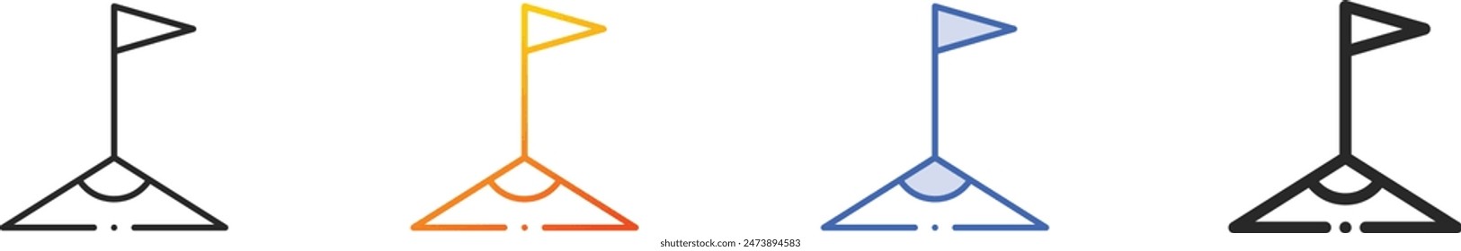 corner icon.Thin Linear, Gradient, Blue Stroke and bold Style Design Isolated On White Background