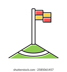 corner kick color icon vector. corner kick sign. isolated symbol illustration