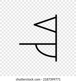 Corner kick flag simple icon vector. Flat design. Transparent grid.ai