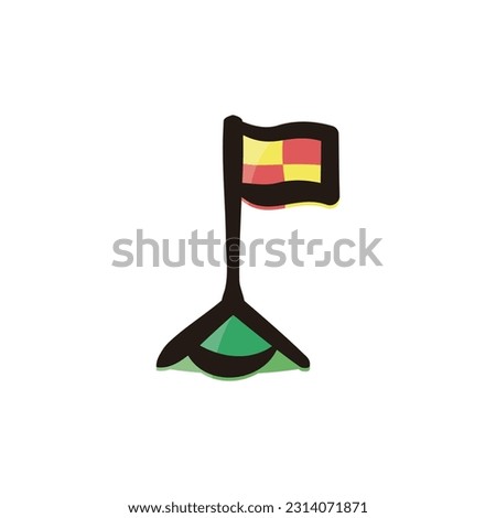 Corner kick - Soccer icon (Hand-drawn line, colored version)