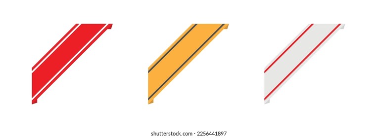 Eckenetikett-Banner auf weißem Hintergrund