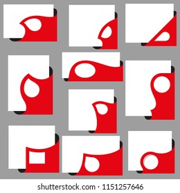 Corner labels set. Vector illustration