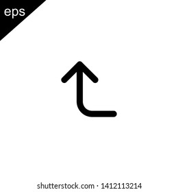 corner left up arrow icon line outline design vector symbol
