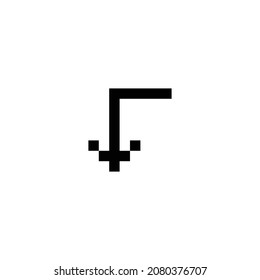 corner left down pixel perfect icon design. Flat style design isolated on white background. Vector illustration