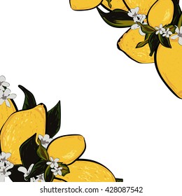 Corner lemon template background illustration