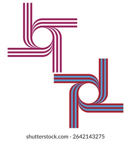 Corner line icon. Abstract angular form. Color striped symbol. Vector sharp shape.