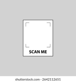 Corner Marked QR Box with Text Below