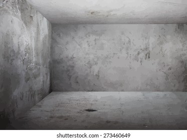 corner of old grunge room, gray wals, vector