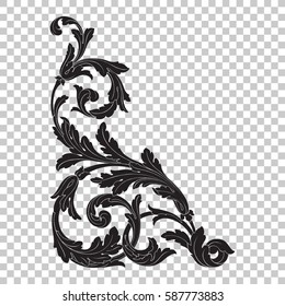Corner ornament in baroque style.