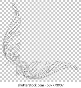 Corner ornament in baroque style.