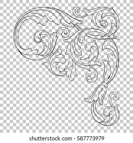 Corner ornament in baroque style.