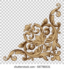Corner ornament in baroque style.