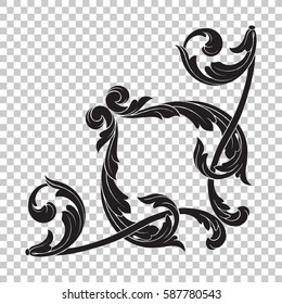 Corner ornament in baroque style.