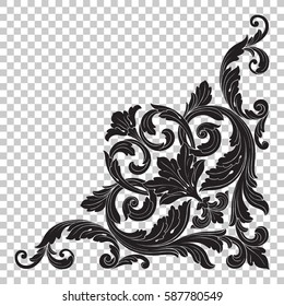 Corner ornament in baroque style.