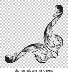 Corner ornament in baroque style.