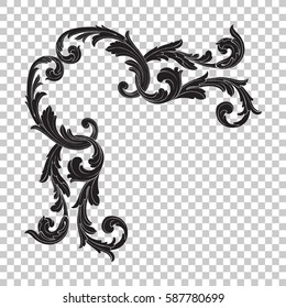 Corner ornament in baroque style.