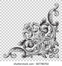 Corner ornament in baroque style.