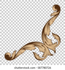 Corner ornament in baroque style.
