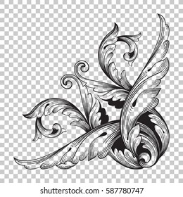 Corner ornament in baroque style.