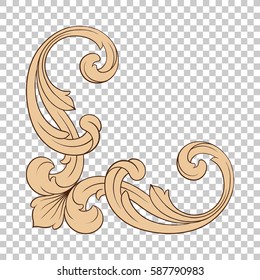 Corner ornament in baroque style.