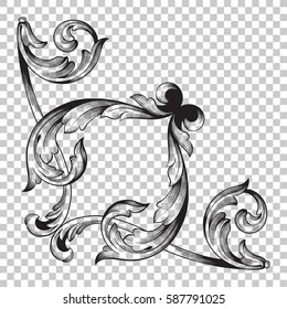 Corner ornament in baroque style.