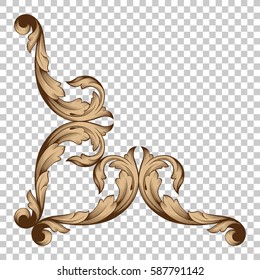 Corner ornament in baroque style.