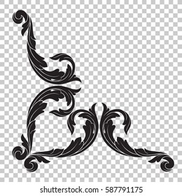 Corner ornament in baroque style.