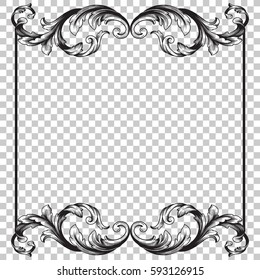 Corner ornament in baroque style.