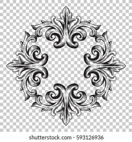 Corner ornament in baroque style.